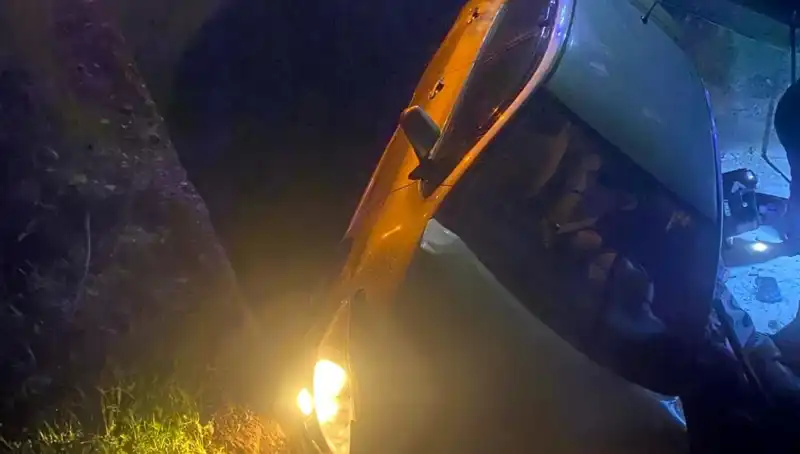 Adana'da Feci Kaza: Otomobil Şarampole Devrildi, İki Yaralı!